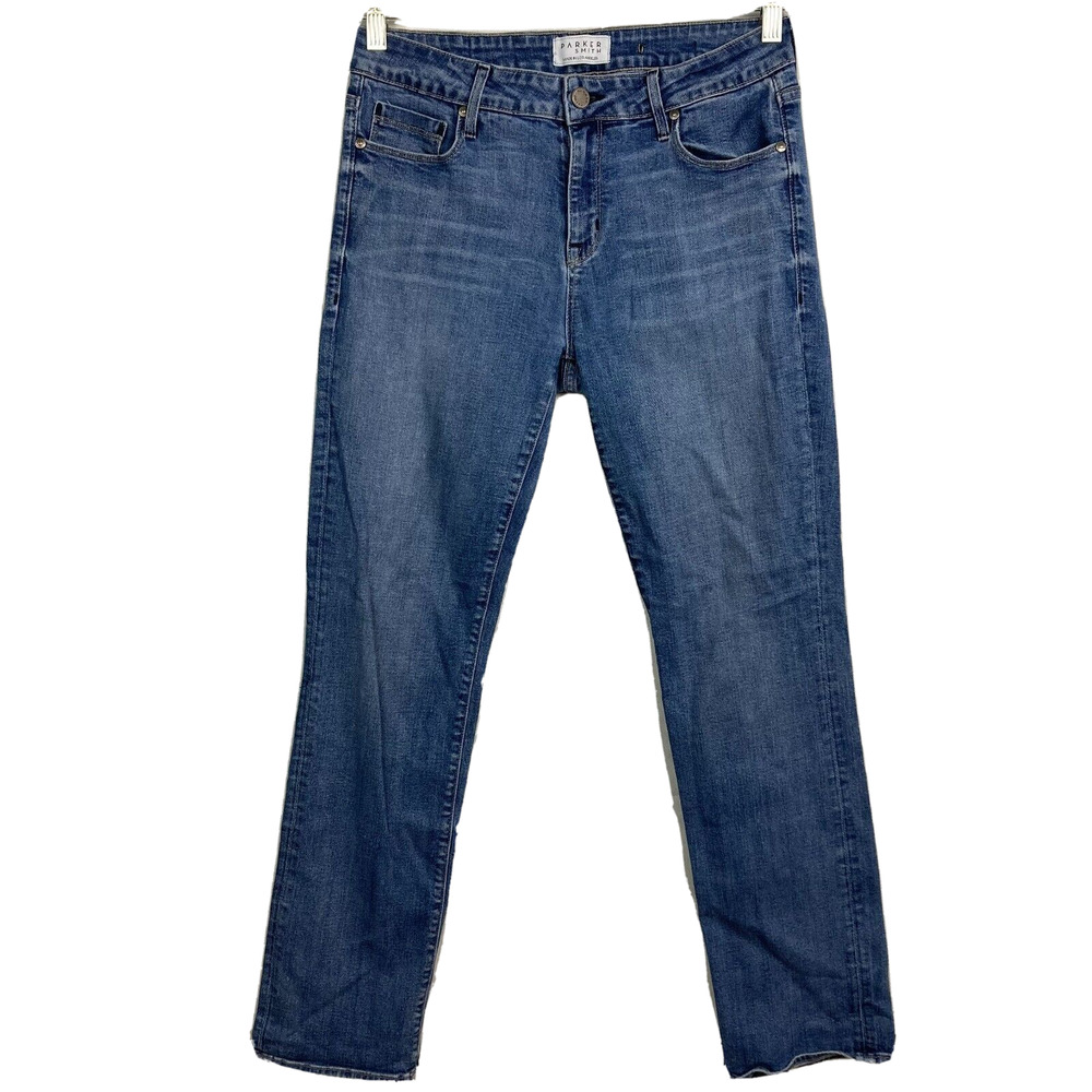 Parker Smith Jeans Womens Sz 29 Blue Denim Distressed Skinny Stretch Pockets